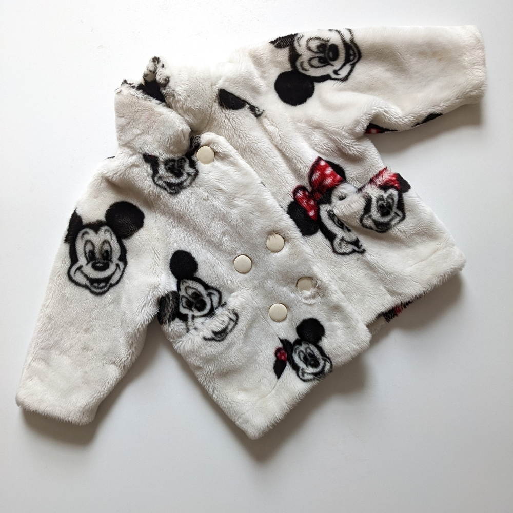 VERY RARE Kid's Vintage 1992 Disney Apparence Mickey & Minnie Faux Fur Coat